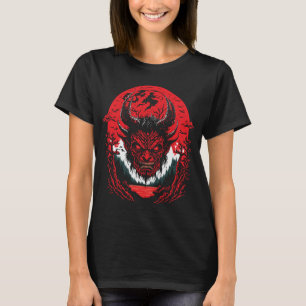 Camiseta Satan Evil Face   Diseño gráfico de cabeza de demo
