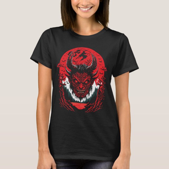 Camiseta Satan Evil Face | Diseño gráfico de cabeza de demo (Anverso)