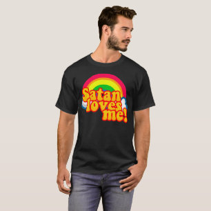 Camiseta Satan me ama el arcoiris - Tee antireligioso de at