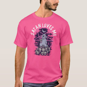 Camiseta Satan me ama Satanic Bunny Satanism 1