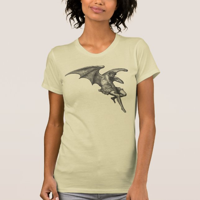 Camiseta Satan que piensa en la ropa ligera (Anverso)