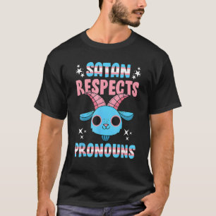 Camiseta Satan respeta a Pronouns 2023 transgénero de bande