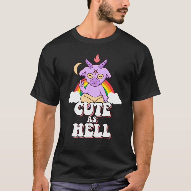Camiseta Satan Unicorn Goat Cuat As Hell (Anverso)