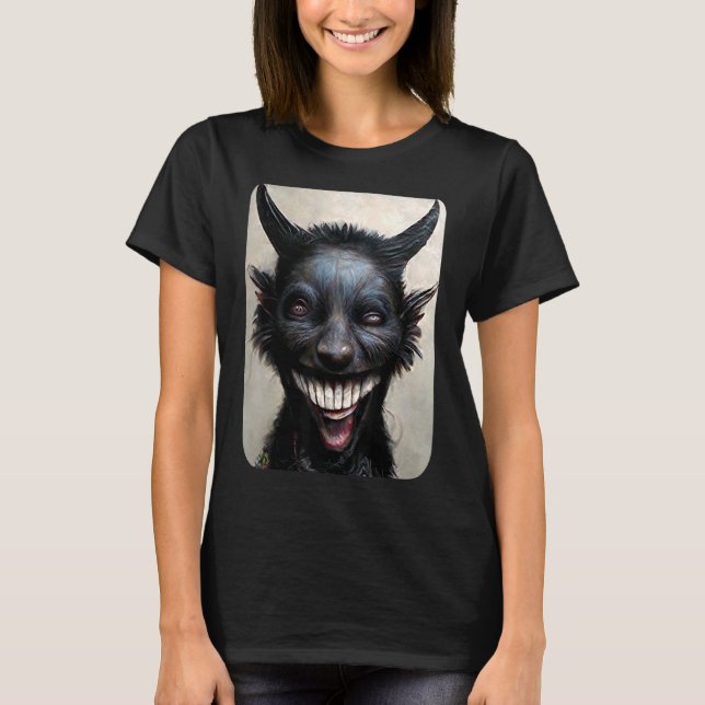 Camiseta Satanás de risas oscuras y ocultas (Anverso)