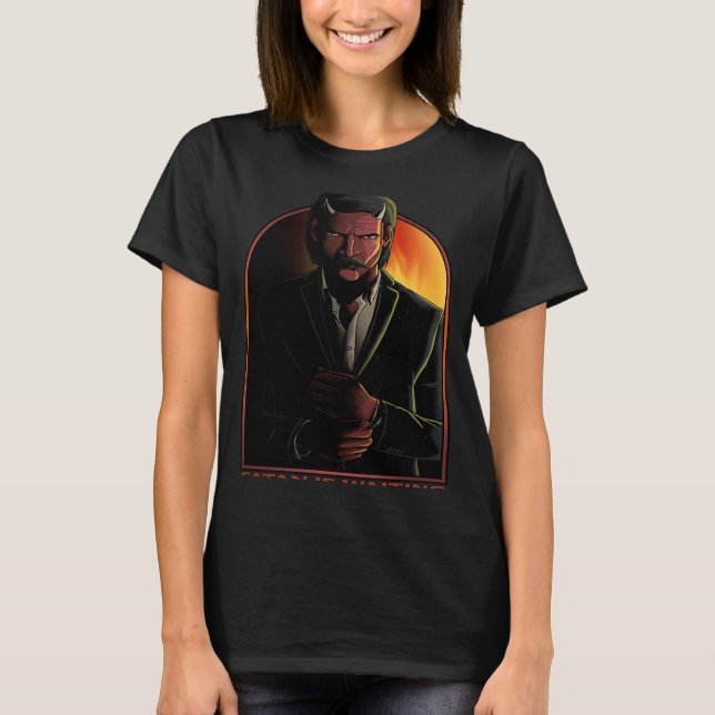 Camiseta Satanás espera el culto anticrista Demonio 666 (Anverso)