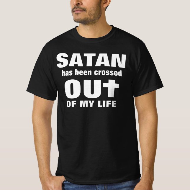 Camiseta Satanás tachado, Jesús adentro (Anverso)