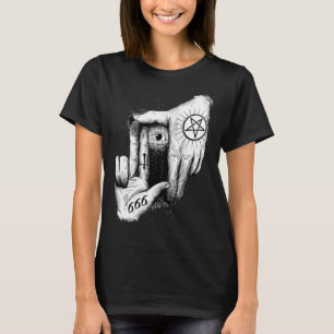 Camiseta Satanás te vigila 666 Occult Baphomet Goat Sat