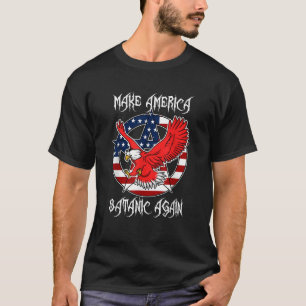 Camiseta Satanic usa design con águila estadounidense dicie