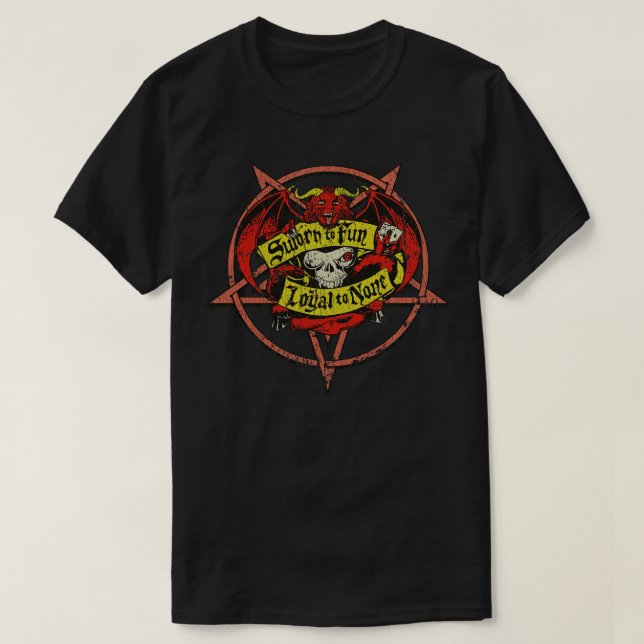 Camiseta Satánico Juró Divertirse Leal A Ninguno Pentagram  (Diseño del anverso)