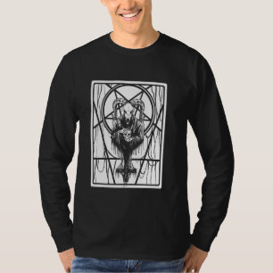 Camiseta Satánico Mal de Arte Oscuro con Skull 666 Pentagra