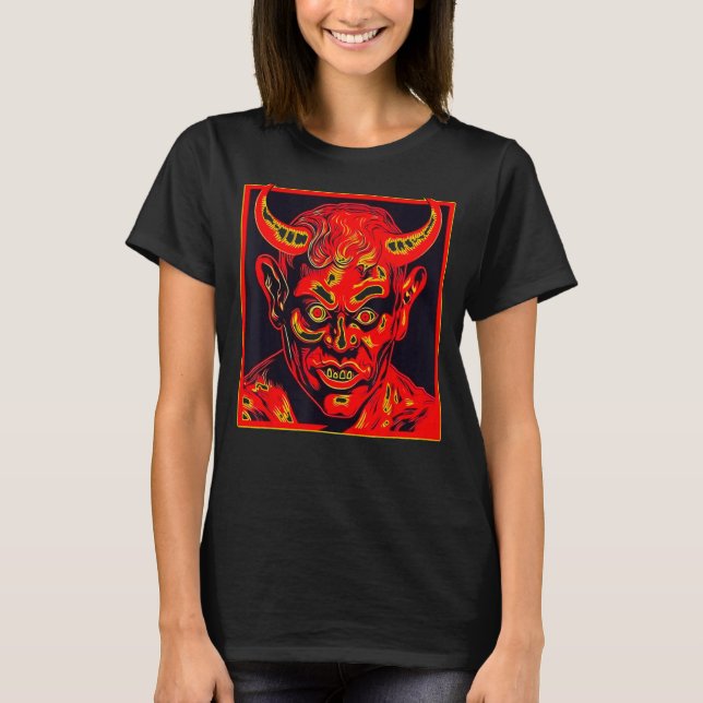 Camiseta Satanista del diablo anti-cristiano Demon Hell Sat (Anverso)