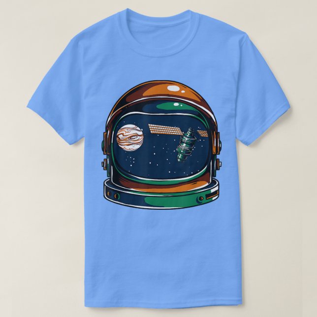 Camiseta Satélite astronauta de casco espacial (Diseño del anverso)
