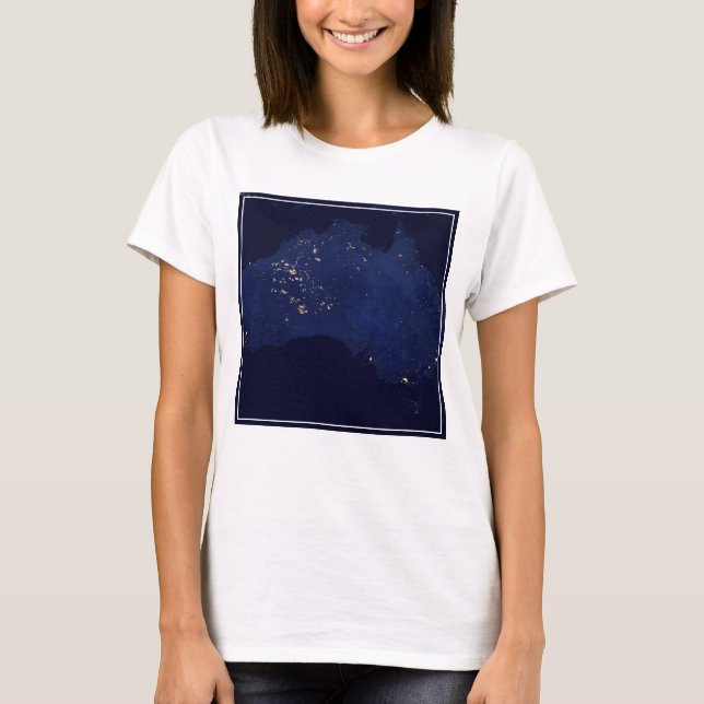 Camiseta Satélite Las Luces Nocturnas De Australia. (Anverso)