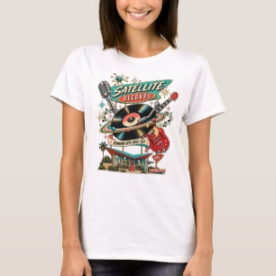 Camiseta Satellite Records Retro Vinyl Atomic Age Mujer Cam