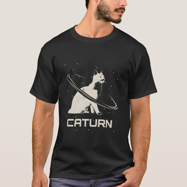 Camiseta Saturn Caturn I Planets Space Galaxy Astronomy Cat (Anverso)