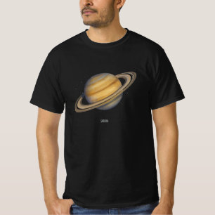 Camiseta Saturno artístico con anillos vibrantes