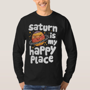 Camiseta Saturno es mi lugar feliz para un astronauta