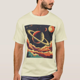 Camiseta Saturno sobre un horizonte feroz