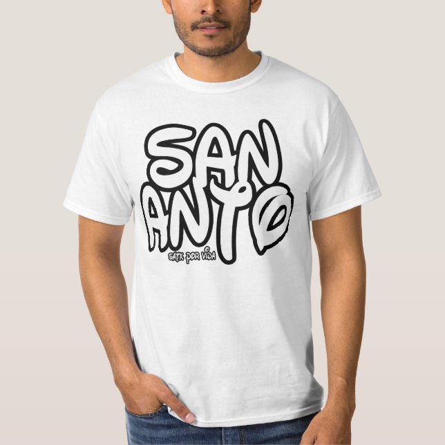 Camiseta SATX POR VIDA San Anto - negro y blanco (Anverso)
