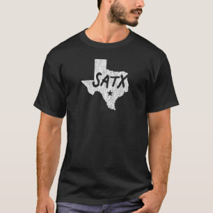 Camiseta Satx San Antonio Tx Script W Detalles En Tx Silhou