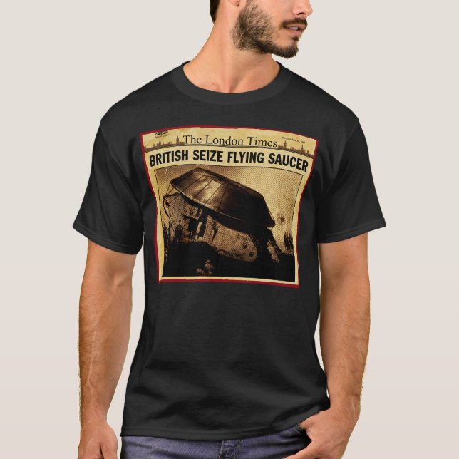 Camiseta Saucer volador de maíz británico (Anverso)