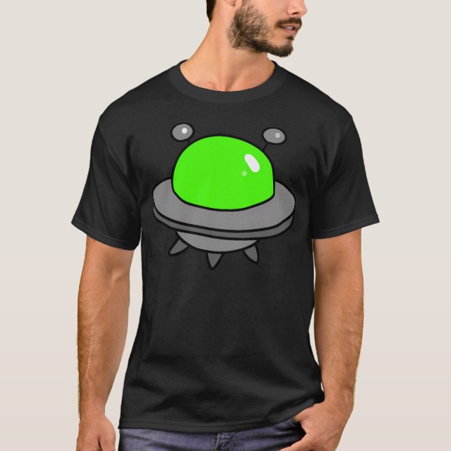 Camiseta Saucer Volador de Ufo Verde (Anverso)