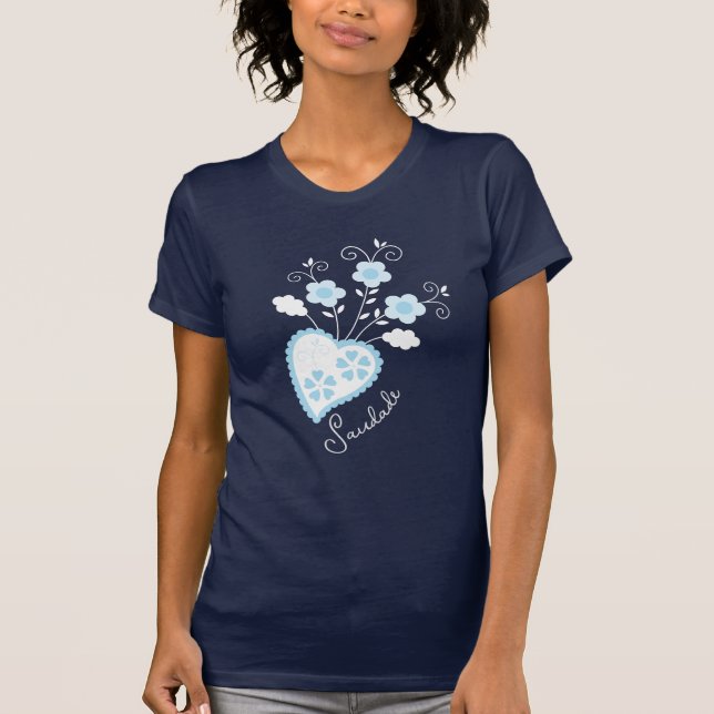 Camiseta Saudade significa que te echo de menos el corazón  (Anverso)