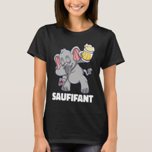 Camiseta Saufifant Beer Elephant Alcohol Gracioso Vino