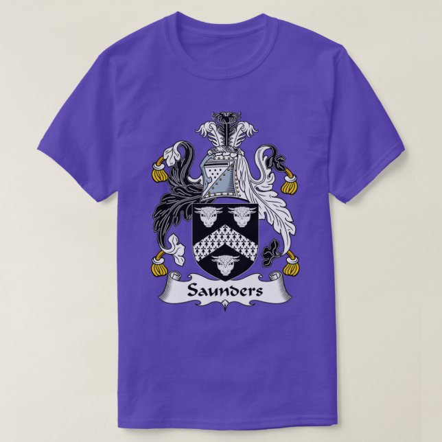 Camiseta Saunders Coat of Arms Family Crest (Diseño del anverso)