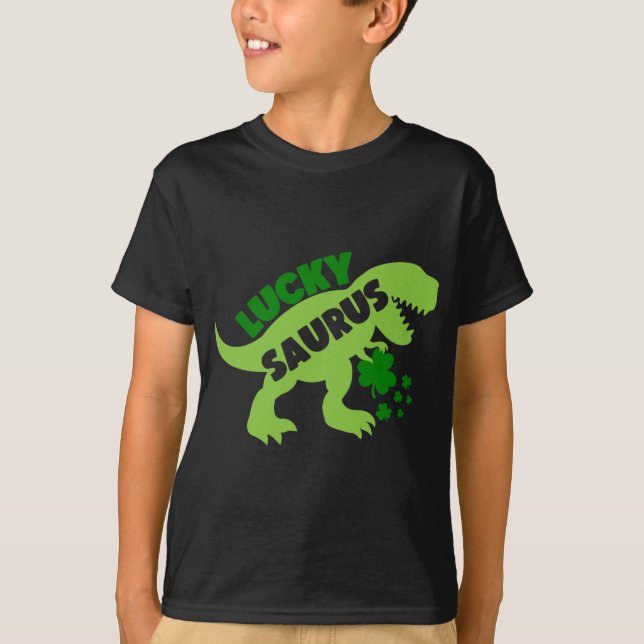 Camiseta Saurus afortunado - Dino del Día de San Patricio (Anverso)