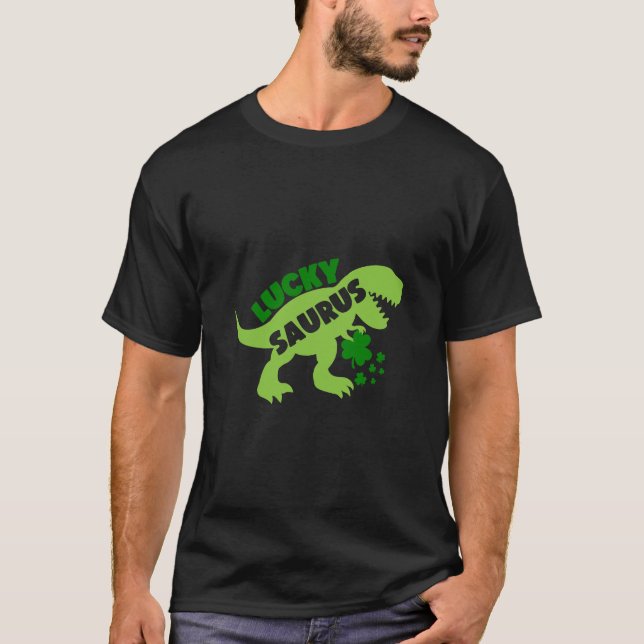 Camiseta Saurus afortunado - Dino del Día de San Patricio (Anverso)
