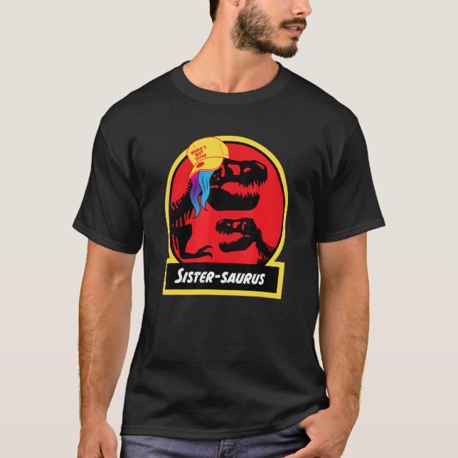 Camiseta Saurus Dinosaurio de Hermanas Jurásicas (Anverso)