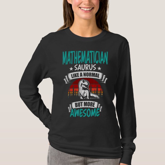 Camiseta Saurus Matemático Como Dinosaurio Rex Normal (Anverso)
