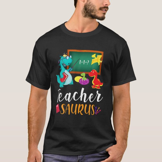 Camiseta Saurus, profesor divertido, aplicación para profes (Anverso)
