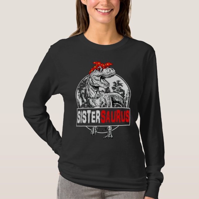 Camiseta Saurus Rex Dinosaur Sister Saurus Family Mat (Anverso)