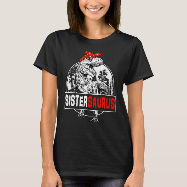 Camiseta Saurus Rex Dinosaur Sister Saurus Family Mat (Anverso)