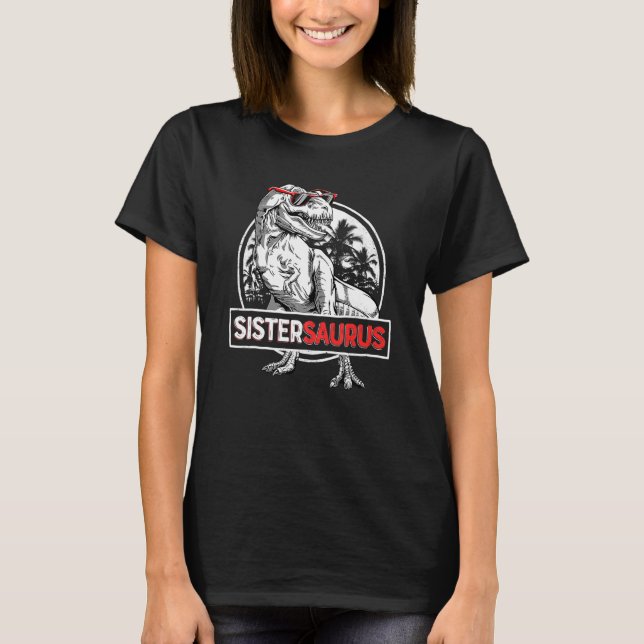 Camiseta Saurus Rex Dinosaur Sister Saurus Family Mat (Anverso)