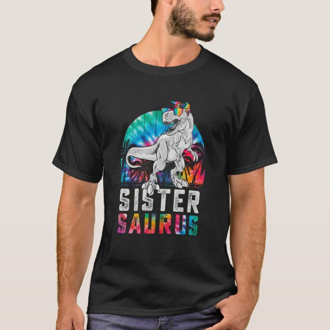Camiseta Saurus Rex Dinosaur Sister Saurus Family Mat (Anverso)