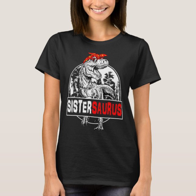 Camiseta Saurus Rex Dinosaur Sister Saurus Family Mat (Anverso)