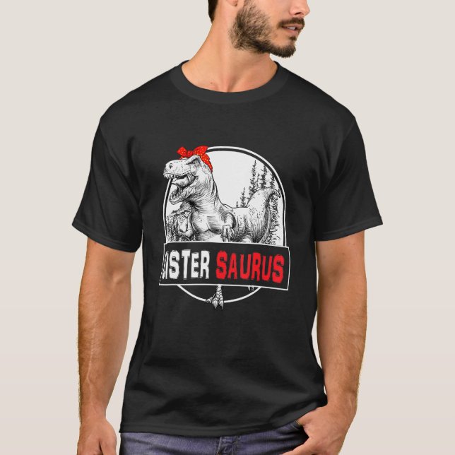 Camiseta Saurus Rex Dinosaur Sister Saurus Family Mat (Anverso)