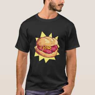 Camiseta Sausage Sandwich Burger Restaurante Bistro Snack