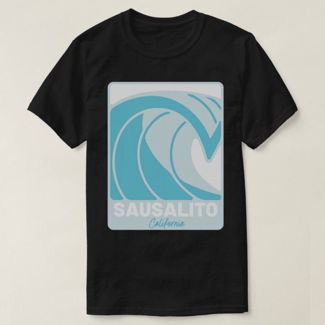 Camiseta Sausalito Beach California Pacific Ocean CA Crashi (Diseño del anverso)