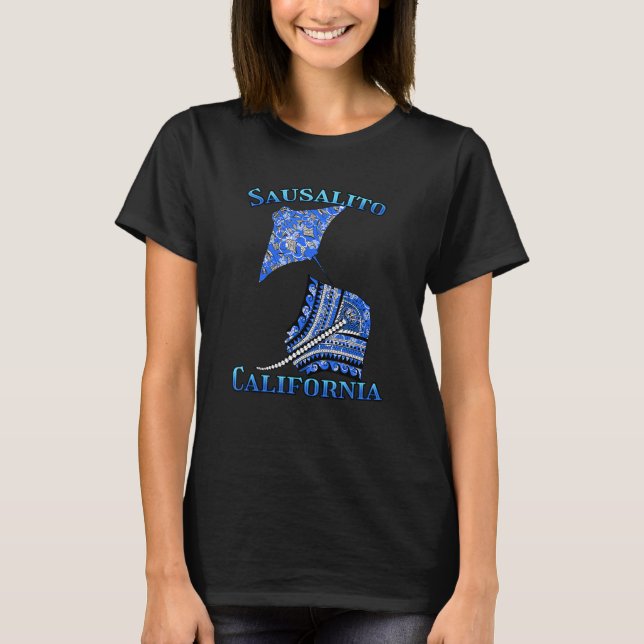 Camiseta Sausalito California Vacaciones Tribal Stingray (Anverso)