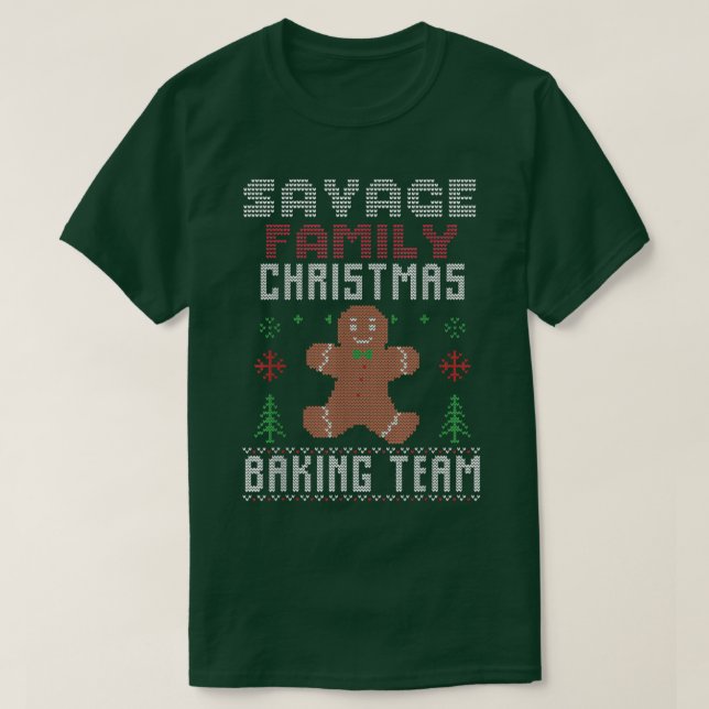 Camiseta Savage Family Christmas Baking Team Matching ginge (Diseño del anverso)