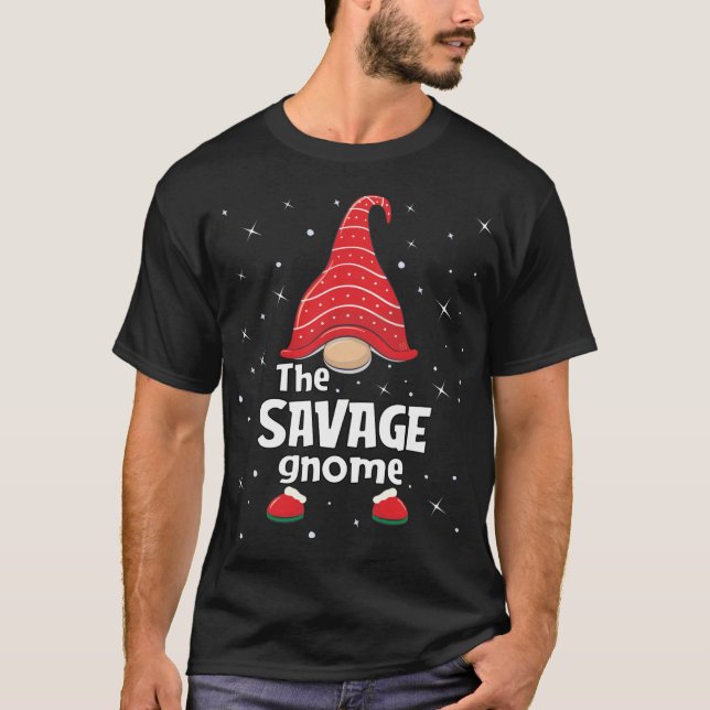 Camiseta Savage Gnome Familia Mateo Navidades Gracioso Rega (Anverso)