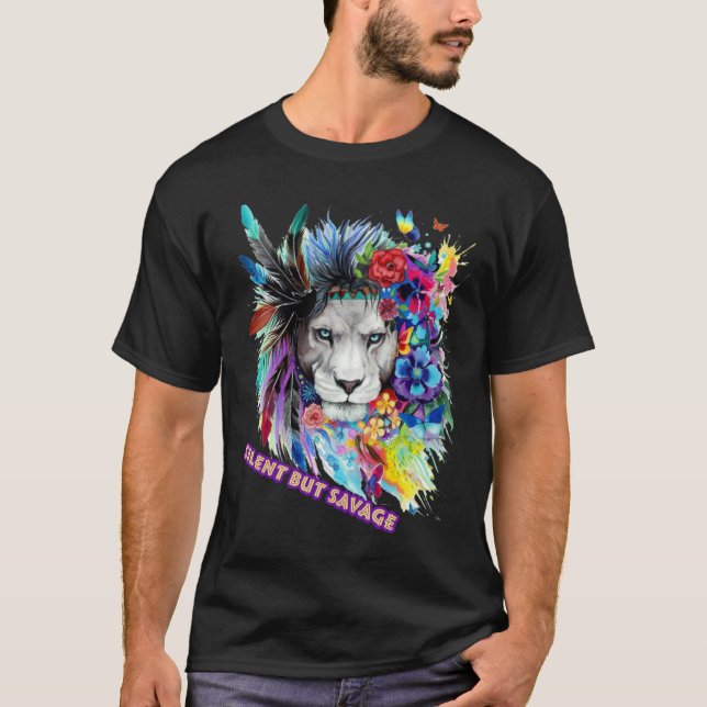 Camiseta Savage Lion Sticker  (Anverso)