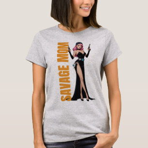 Camiseta Savage Mom Graphic Tee   Regalo de mamá audaz y fe