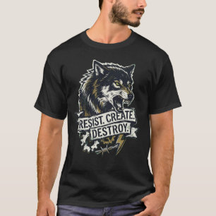 Camiseta Savage Wolf Power – Resistir Crear Destru