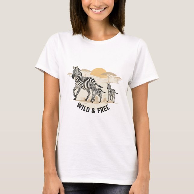 Camiseta Savanna Stride Familia de Cebras (Anverso)