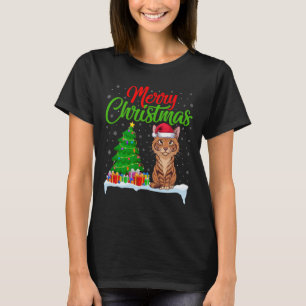 Camiseta Savannah Cat Christmas Tree Enfoca Navidad Savanna